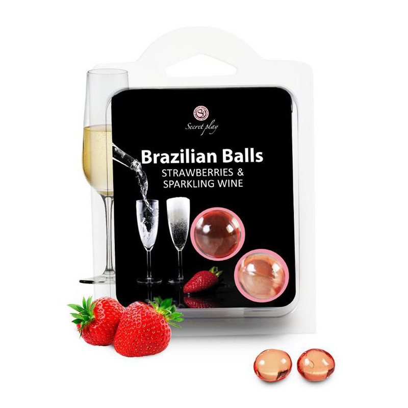 Secret Play Boules de massage BRAZILIAN BALLS Vin de fraise pétillant